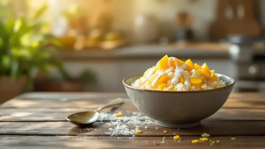 Dit Aziatische dessert op basis van rijst en mango is razend populair: gemakkelijk thuis te bereiden